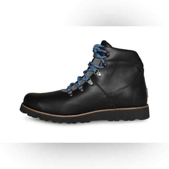 UGG HAFSTEIN CHARCOAL WATERPROOF LEATHER FUR SNOW ANKLE MEN\'S BOOTS Size 15 NEW